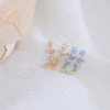 Small design purple atmospheric cute earrings, micro incrustation