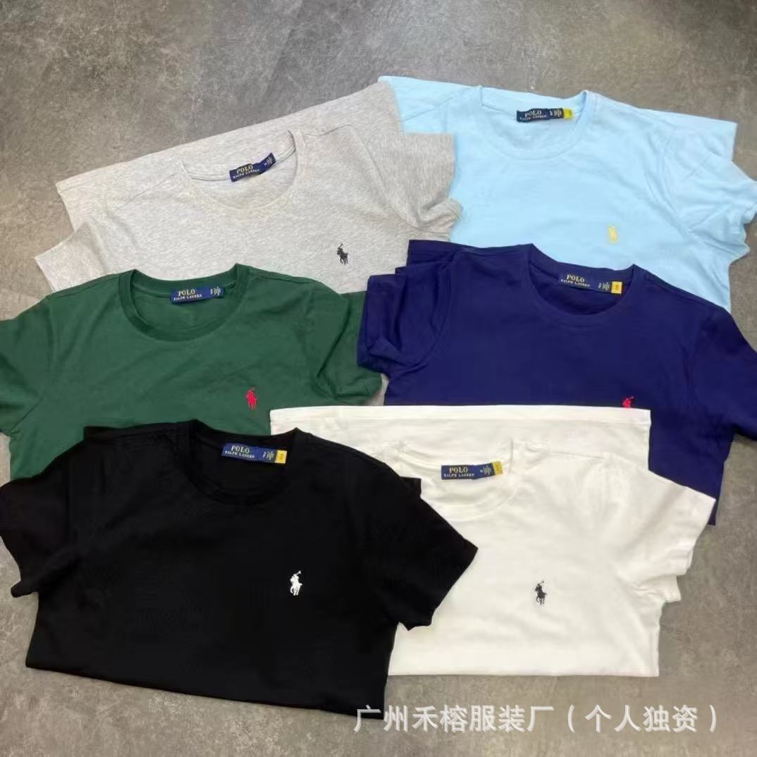 外贸T恤LF保罗小马标刺绣女圆领短袖纯棉半袖宽松休闲百搭R上衣