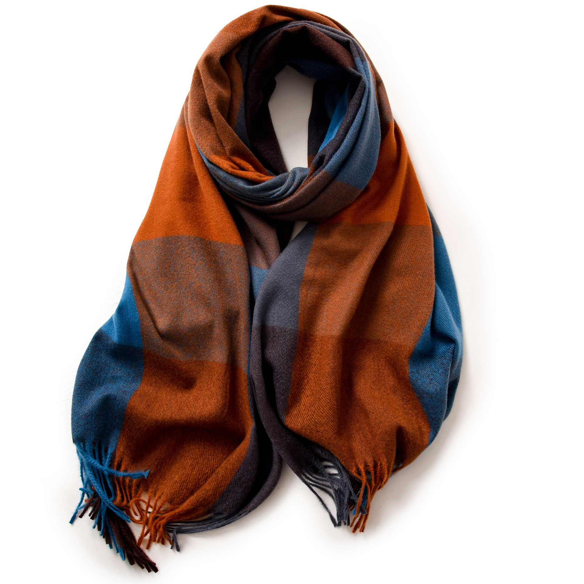 Buñuelo a cuadros para mujeres de otoño y invierno explosión de cachemira caliente buñuelo de oficina con buñuelo de alta calidad para mujeres de invierno