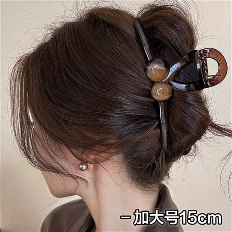 8 # Amber glossy pearl clip 15cm