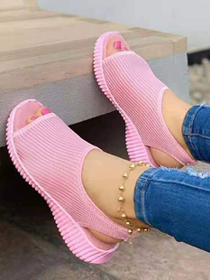 Summer knitted sandals platform, shoes, 2022, plus size
