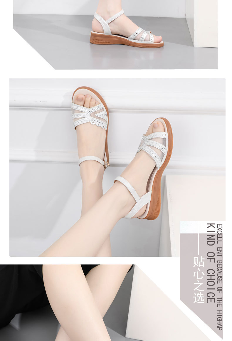 Sandal nữ đế bệt quai chữ V mềm mại chống trượt mùa hè — Màu đen chi tiết 14
