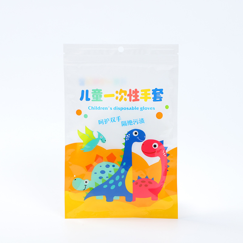 子供用使い捨て手袋厚手食品級飲食学生用子供手袋絵画peプラスチック透明手袋|undefined
