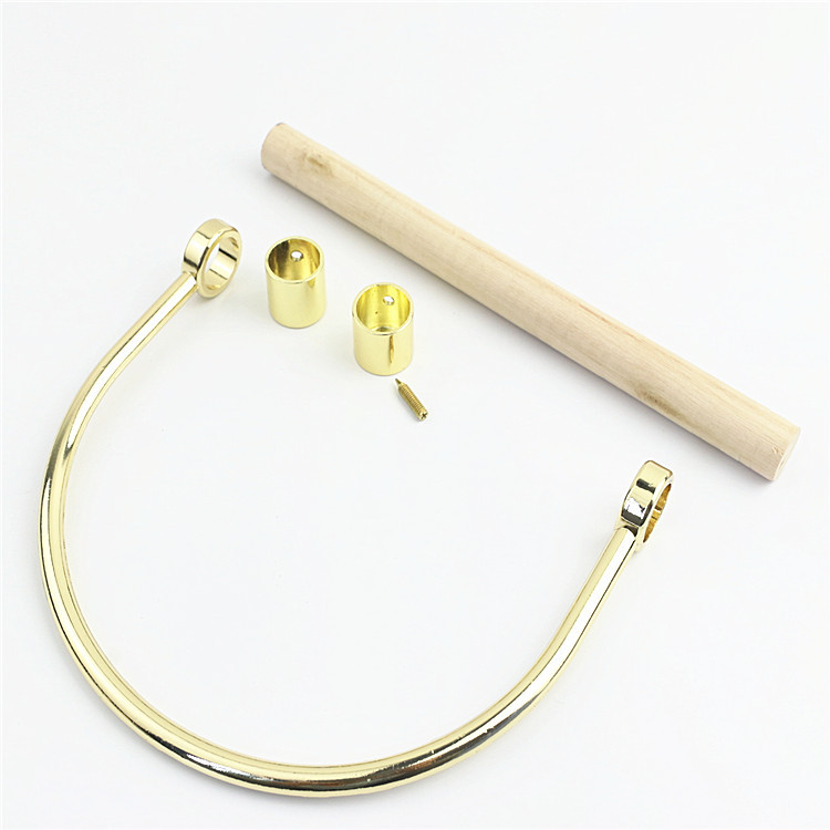 Mango combinado de metal y madera para bolsos artesanales y accesorios de equipaje