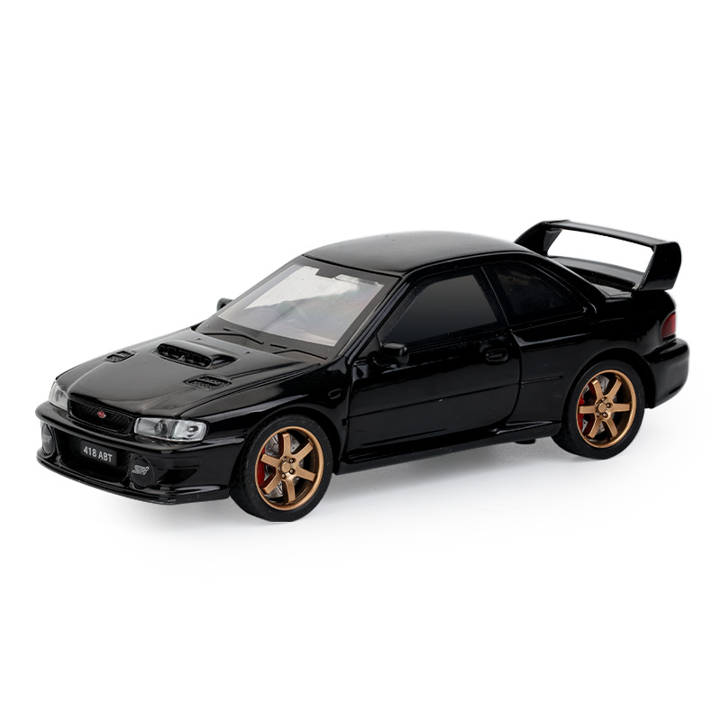 Zhongyuan Xinghe Gold Car Model 1:32 Subaru Impreza Sports Car con retroceso Modelo de efecto de sonido de coche de juguete Adornos