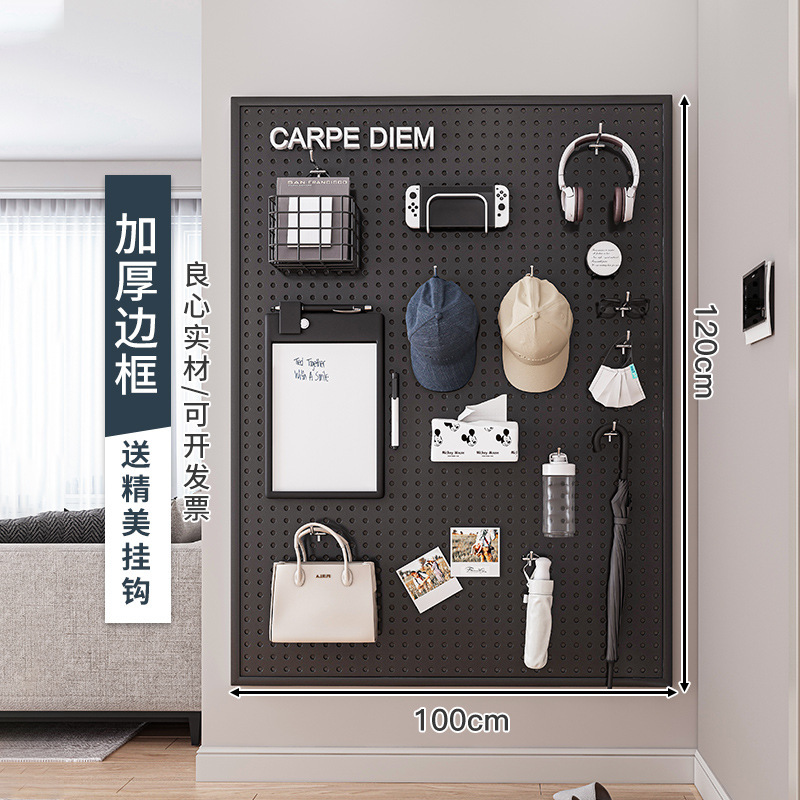 Agujero redondo agujero tablero estante de la pared de acero inoxidable de almacenamiento de la joyería herramientas de hardware tablero colgante de la pared