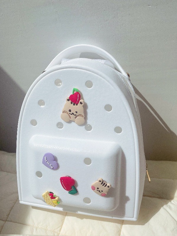 caricatura coreana de silicona lindo animal gelatina mochila para niños bolsas de playa sello caramelo agujero mochila