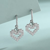 Short earrings, jewelry heart shaped, silver 925 sample, Birthday gift