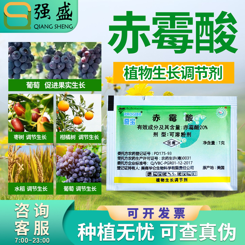 Qibao 20% Gibberellic Acid 920 Plant Growth Regulator for Grapes and Rice, La U.S. Waln 1g Wholesale Qibao 20% Gibberellic Acid 920 Plant Growth Regulator for Grapes and Rice, La U.S. Waln 1g Wholesale
