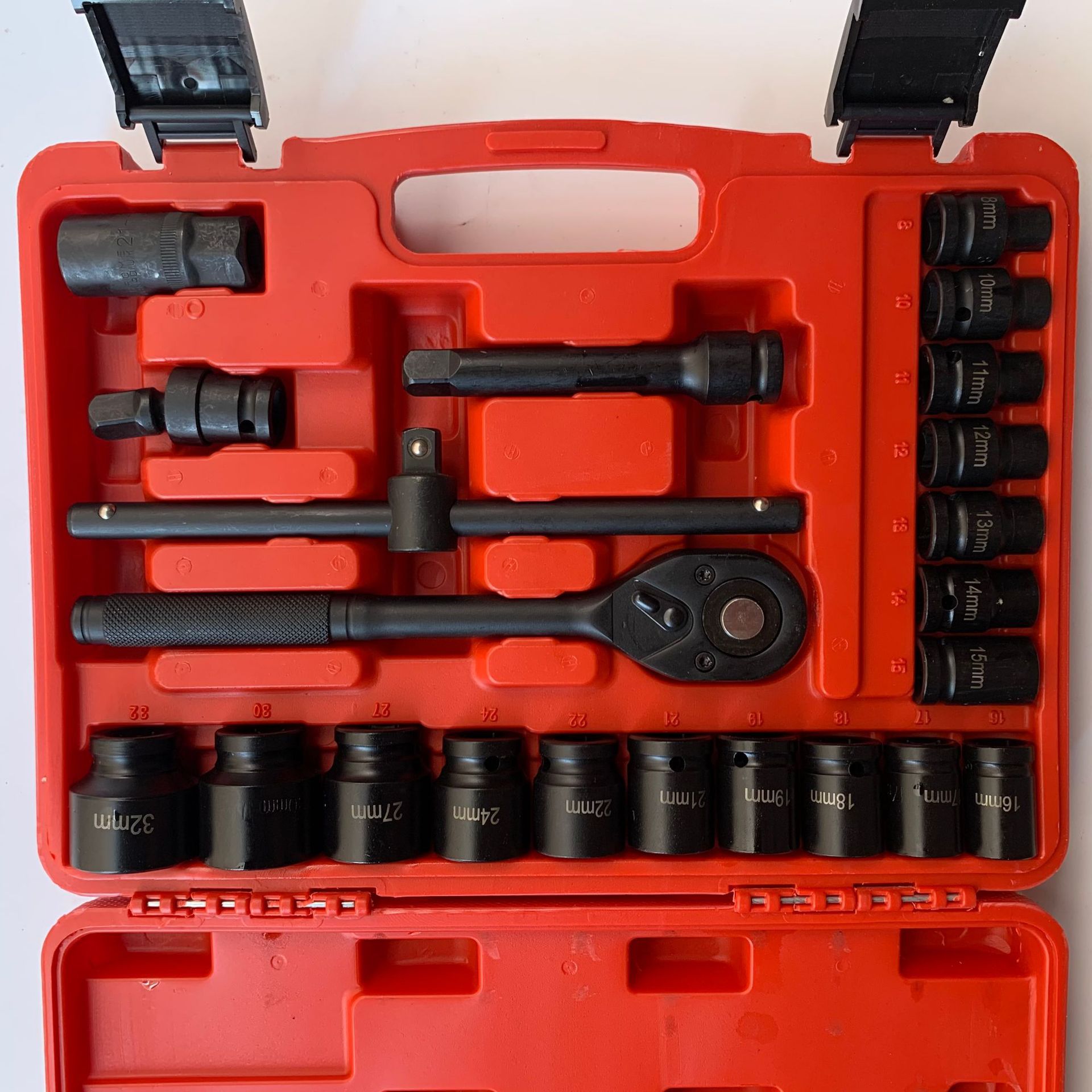 加长风炮套筒套装1/2寸短套筒23件套电动扳手大飞套筒头气动