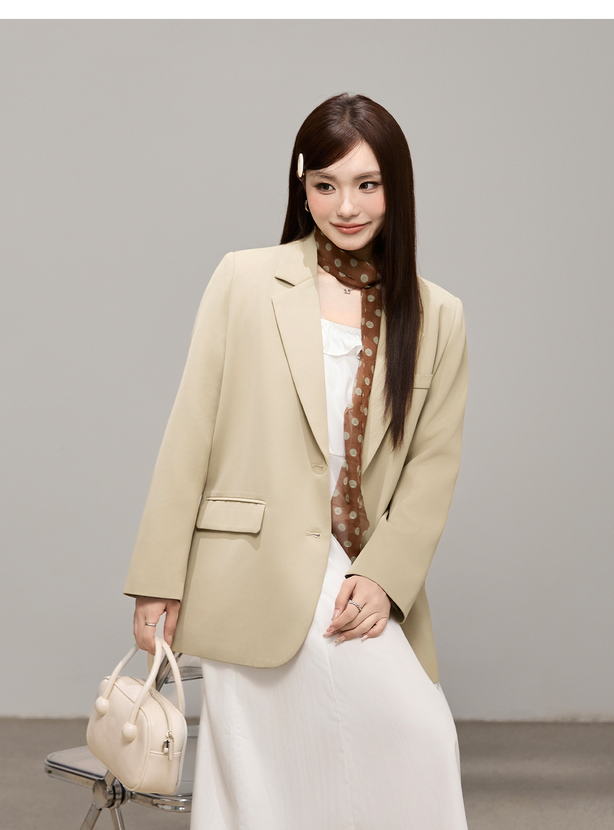 Blazer da donna taglio comodo per primavera e ufficio_voghion.com