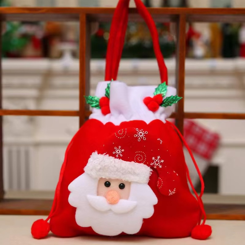 クリスマスギフトバッグ サンタクロース 雪だるま リンゴ収納袋 クリスマスイブ キャンディギフトバッグ クリスマス サンタクロース|undefined