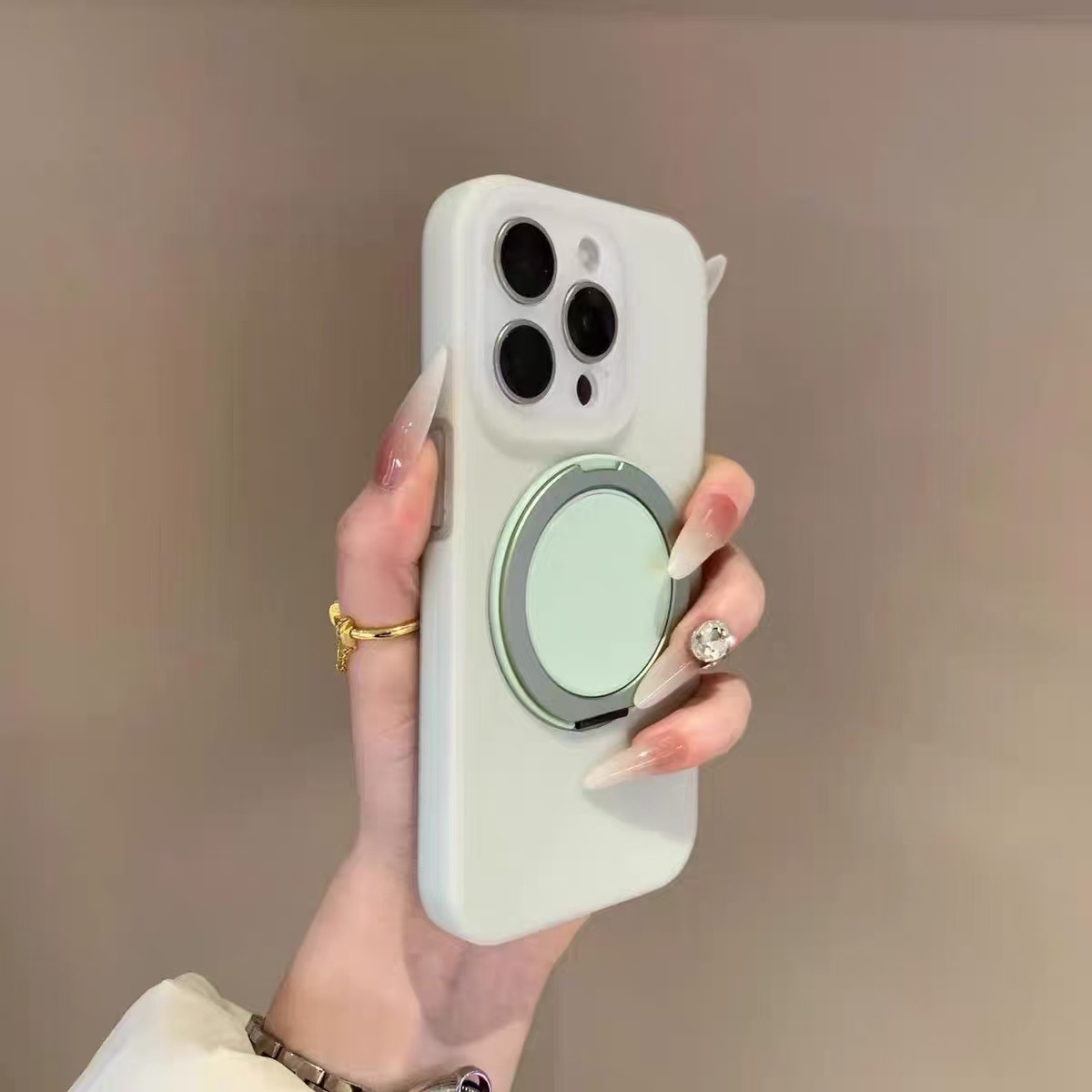 Soporte magnético de gelatina de color sólido simple 360 para iPhone16ProMax Apple 15/14 funda para teléfono móvil 13 mujer