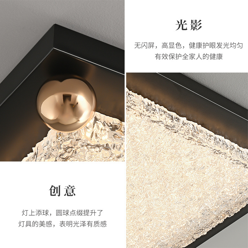 Lámpara de dormitorio de alta gama de lujo ligero de estilo italiano, lámpara de techo led, protección ocular de espectro completo, arte creativo, lámpara de estudio para dormitorio principal