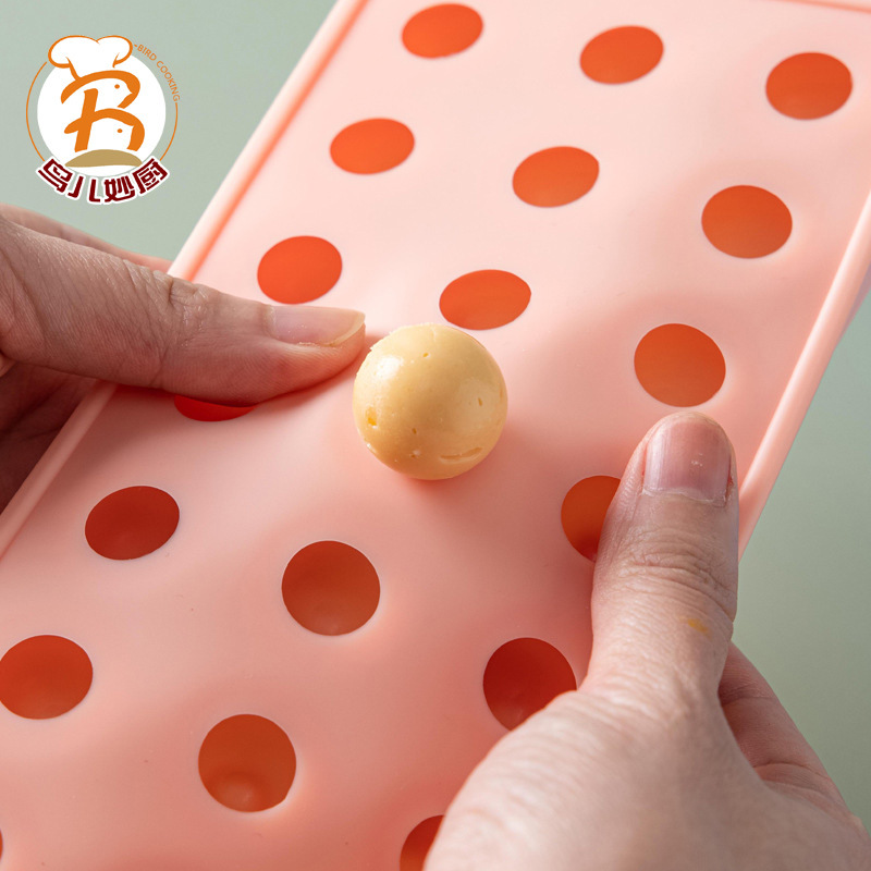 5ZV7批發流心餡24孔40孔硅膠模具自製中秋月餅湯圓夾心圓球冰塊制