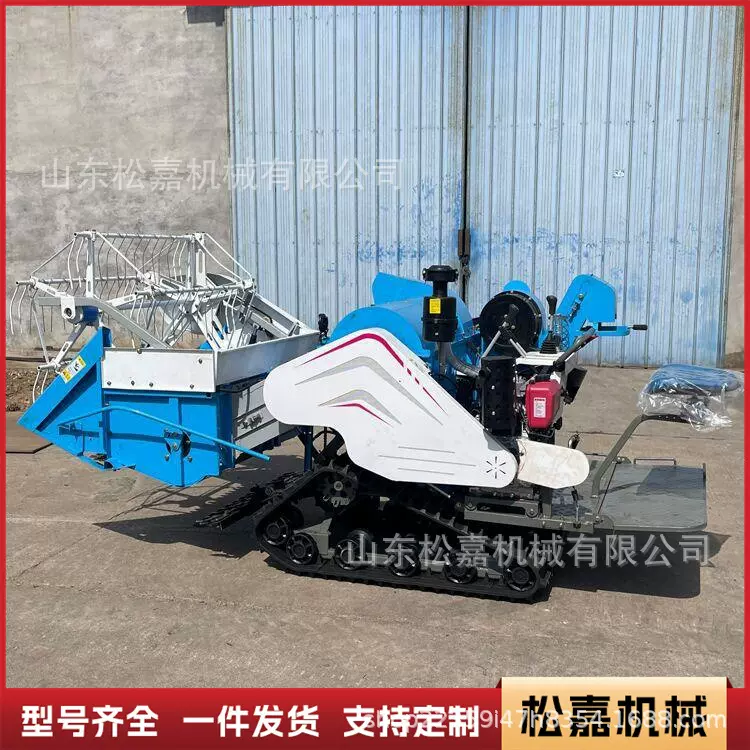 履带式收割机全自动小麦水稻高粱大豆菜籽农用座驾式联合收割机