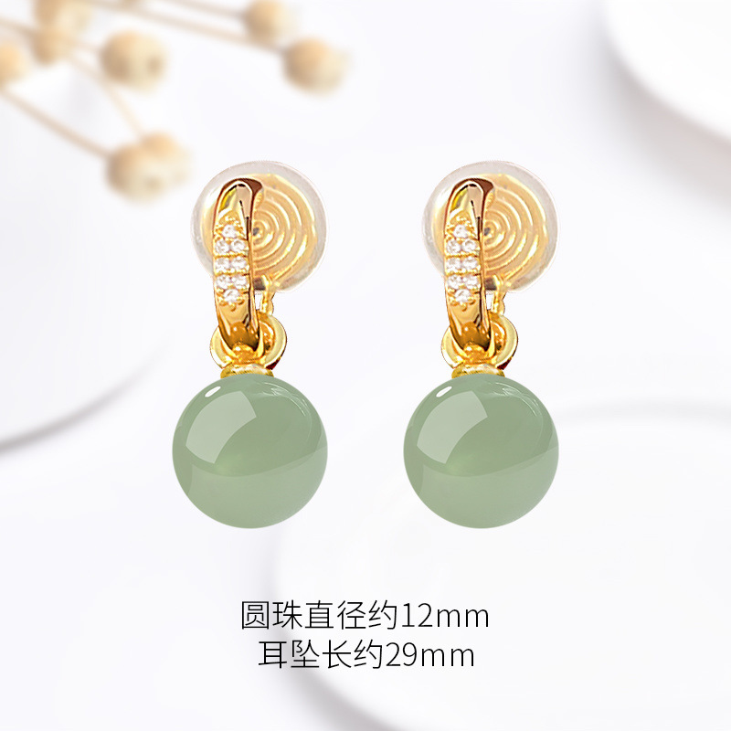 골드 사파이어 이어 클립 12mm 고급 선물 상자