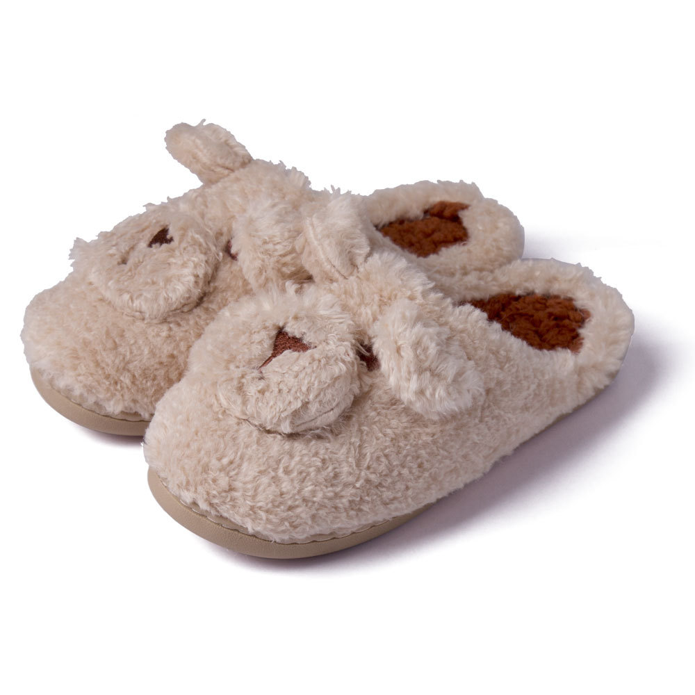 Rabbit Cotton Slippers Dark Red
