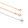 Round beads stainless steel, necklace, golden trend chain, accessory, Korean style, pink gold