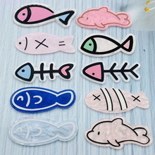 可爱小鱼发夹多巴胺海洋系列鱼骨发卡亚克力贴片卡通趣味刘海夹子