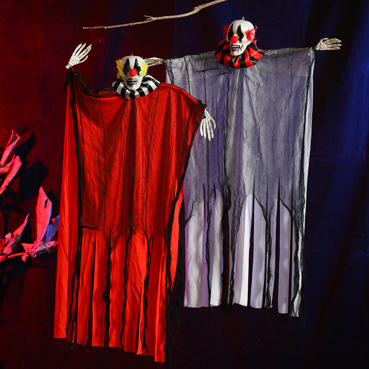 Halloween transfronterizo colgar fantasmas de tres cabezas cascada colgar fantasmas habitaciones secretas patio colgar decoración de horrores accesorios