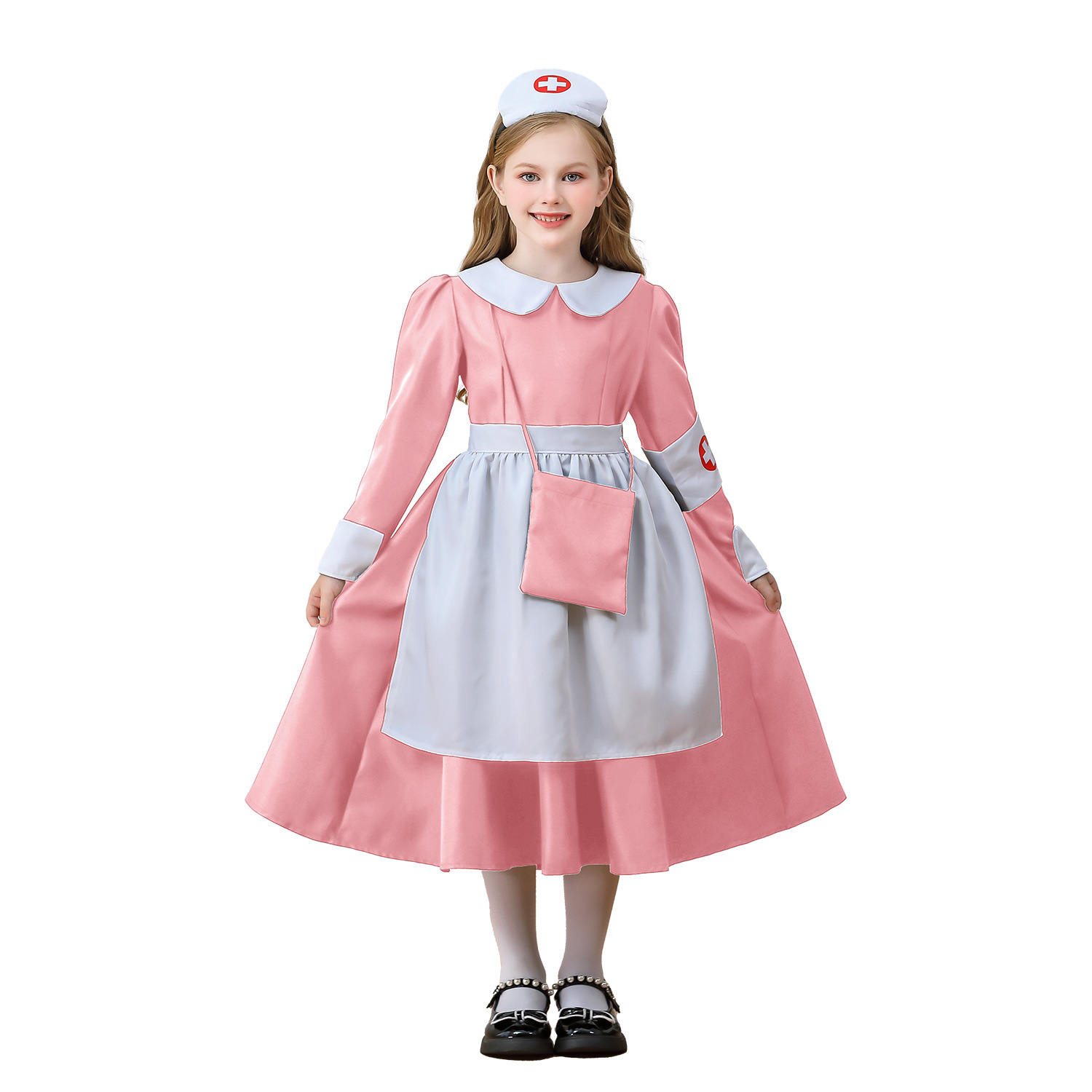 Halloween Children's Costume Nurse Costume Doctor Nurse Costume Girl Maid Costume Performance Costume Pink Dress