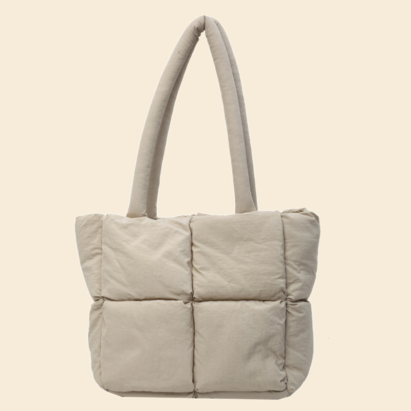 Bolso de mano de las mujeres de gran capacidad de la clase de estudiante de cercanías bolsa de hombro bolsa de tela de costura bolso de color sólido suave glutinoso bolsa de soplo