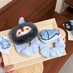 可爱企鹅小鱼发圈毛绒发绳萌趣卡通表情皮筋学生丸子头头绳礼物