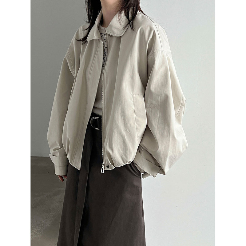 Luxi Simple Doll Collar Short Coat for Women 26 Autumn Loose Fit Casual Versatile Trench Coat Jacket 5240 Luxi Simple Doll Collar Short Coat for Women 26 Autumn Loose Fit Casual Versatile Trench Coat Jacket 5240