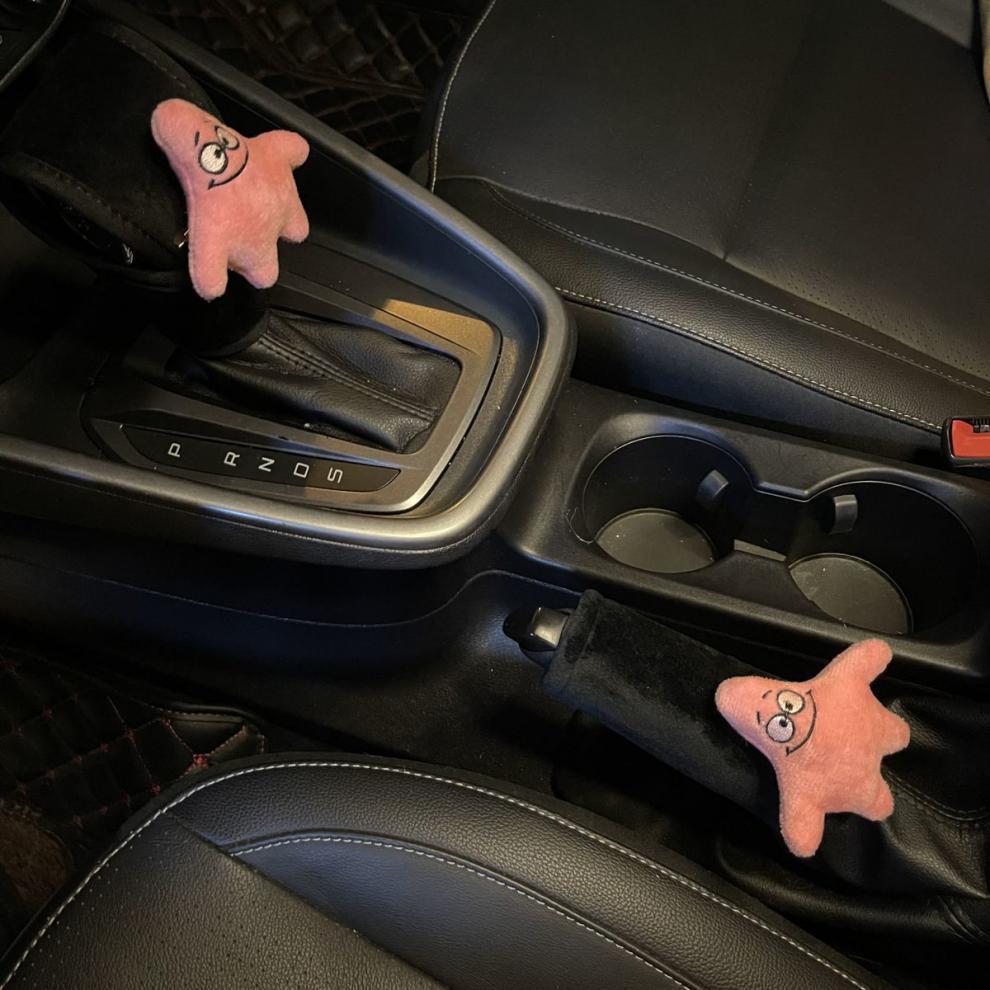 Little Dinosaur Car Gear Shift Cover, Gear Lever Protective Cover, Manual and Automatic Gear Cover, Universal Cute Handbrake Cover Set