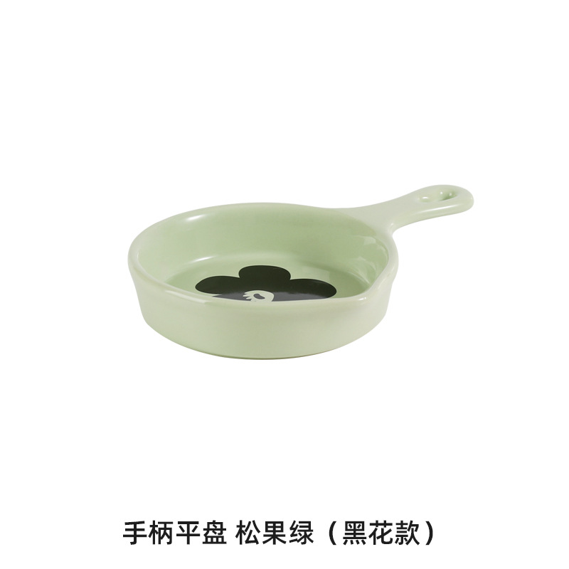 Cerámica nórdica simple con mango para hornear platos de desayuno platos caseros snack platos de ensalada