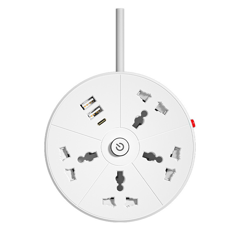 Enchufe de almacenamiento retráctil estándar tailandés USB enchufe de fila de 2 metros enchufe multifuncional de enchufe poroso