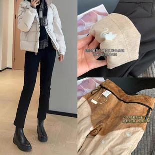 Warm God Pants Warm Mink Fleece Straight Down Pants Casual All-match Slimming Waterproof Small Black Pants 24 Winter D1125Y
