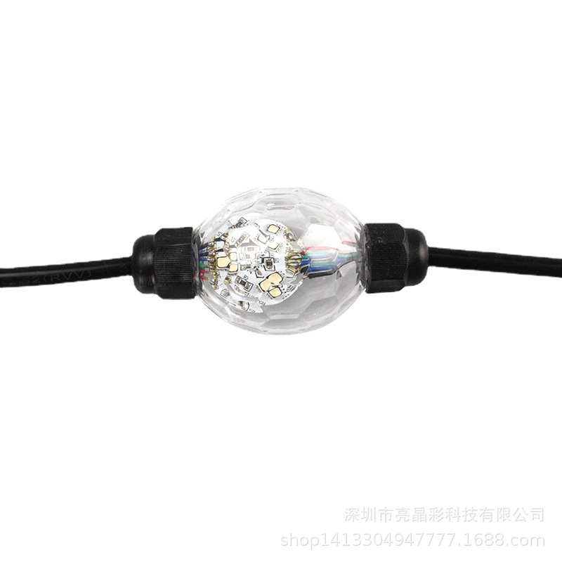 Bola luminosa 3D Luz de punto LED de fantasía de 360 grados Luz de jardín Luz de viaje cultural 5050RGB Programación a todo color Cubo de luz