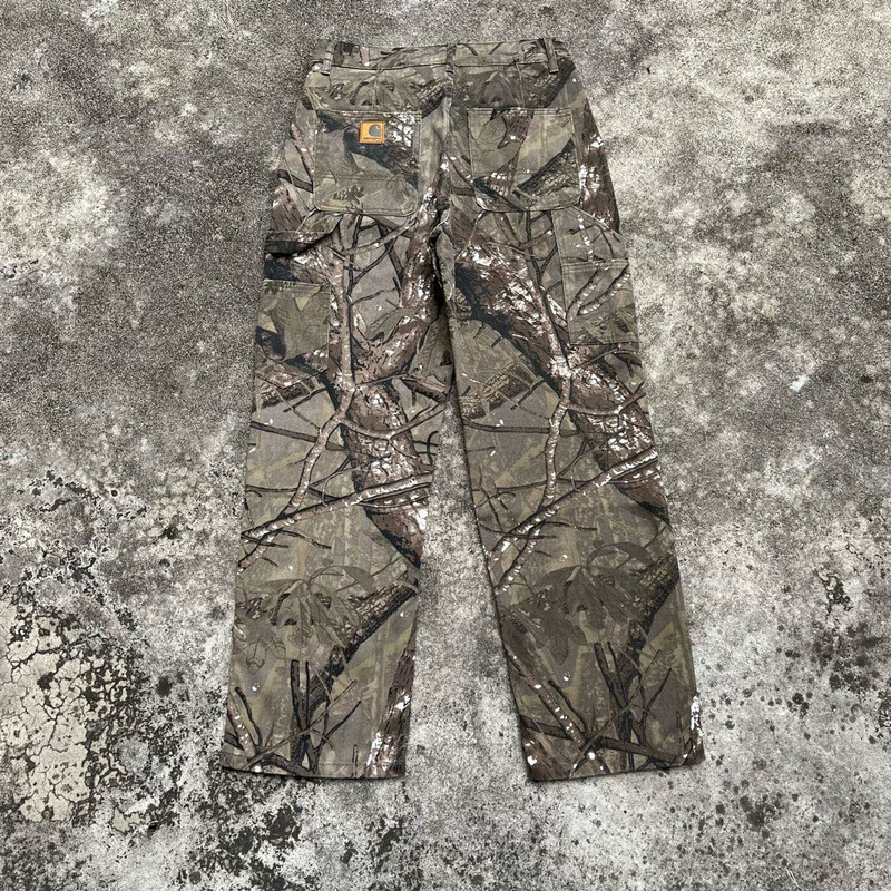 High Version Tide Carhart Carhart Solid Quality Embroidered Logging Pants Heavy Washed Old Tooling Cross Border