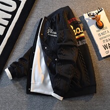 美式复古刺绣棒球服外套男春秋季宽松休闲帅气夹克自家图#XXF012