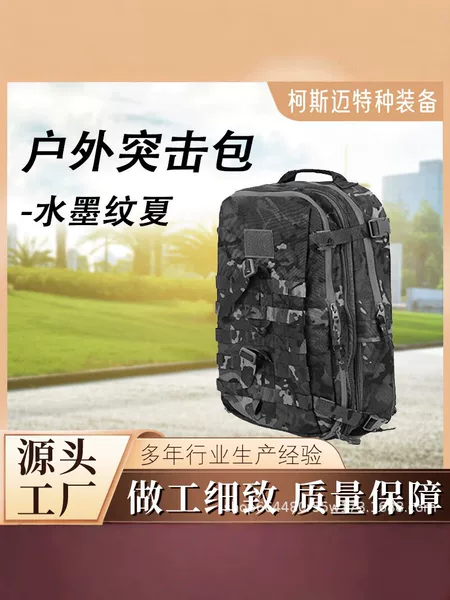 Outdoor camouflage assault pack, 30L tactical backpack, large-capacity hiking and travel backpack, multi-functional backpack