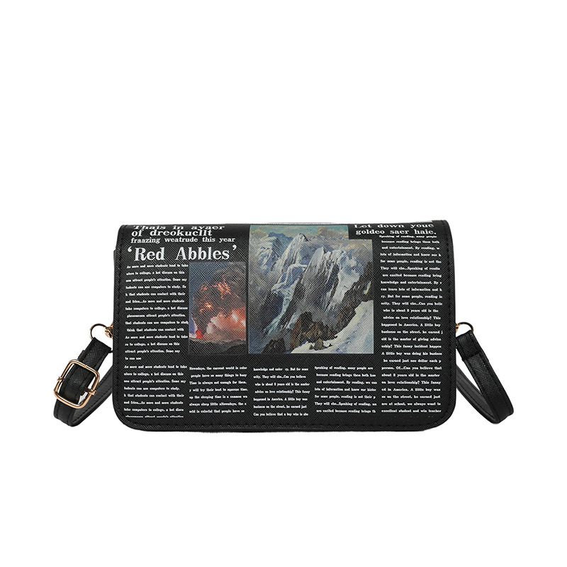 Bolso de gran capacidad diagonal transfronterizo femenino 2025 nuevo bolso de periódico de moda neto bolso de hombro con personalidad fresca y versátil
