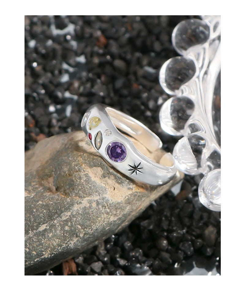 Fashion Geometric Silver Plating Zircon Open Ring