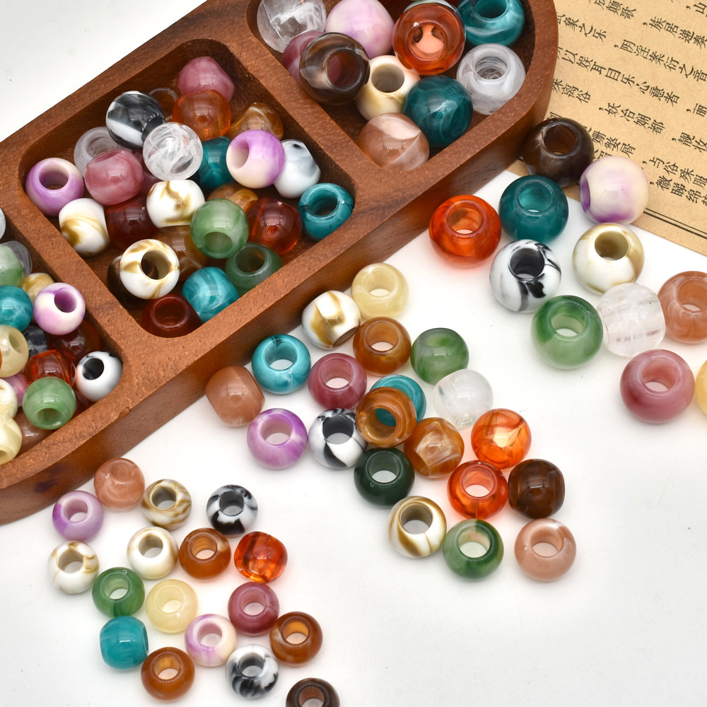 Amber acrylic round beads