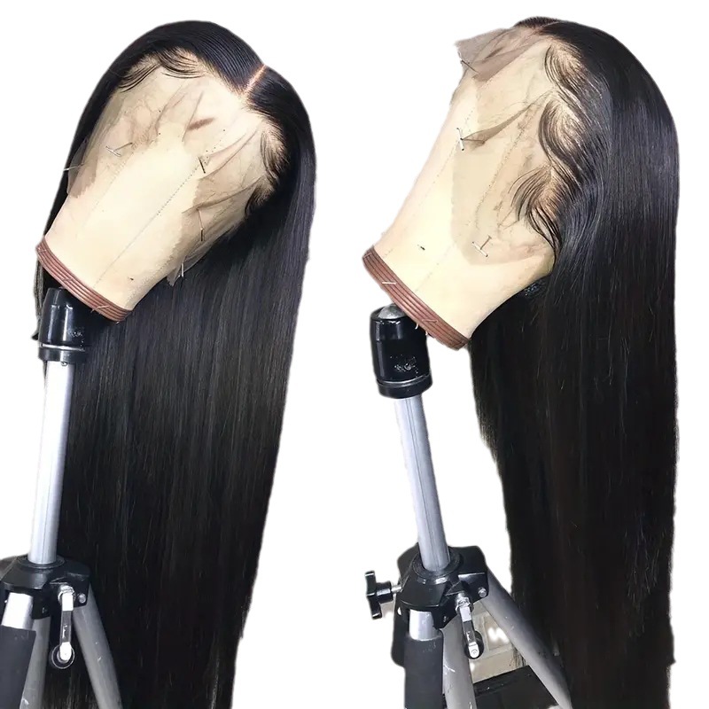 European American Style Piano Colored Wig Center Parted Long Straight Synthetic Full Head Cover Average Size Body Wave Wig_voghion.com