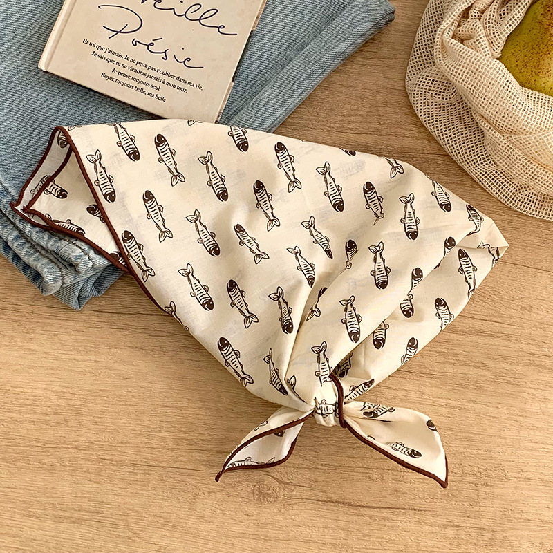 Pañuelo de seda Pañuelo cuadrado de algodón con lunares de alta calidad, bufanda decorativa de todo fósforo para mujer, pañuelo en la cabeza, bufanda delgada, chal pequeño