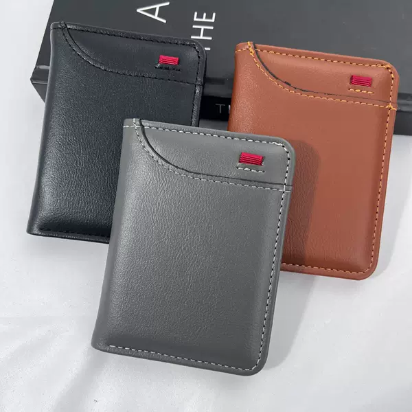 Temu Hot-Selling Cross-Border Wallet with Multiple Card Slots, Vertical Id Card Holder, Men's Wallet Factory Direct Sale