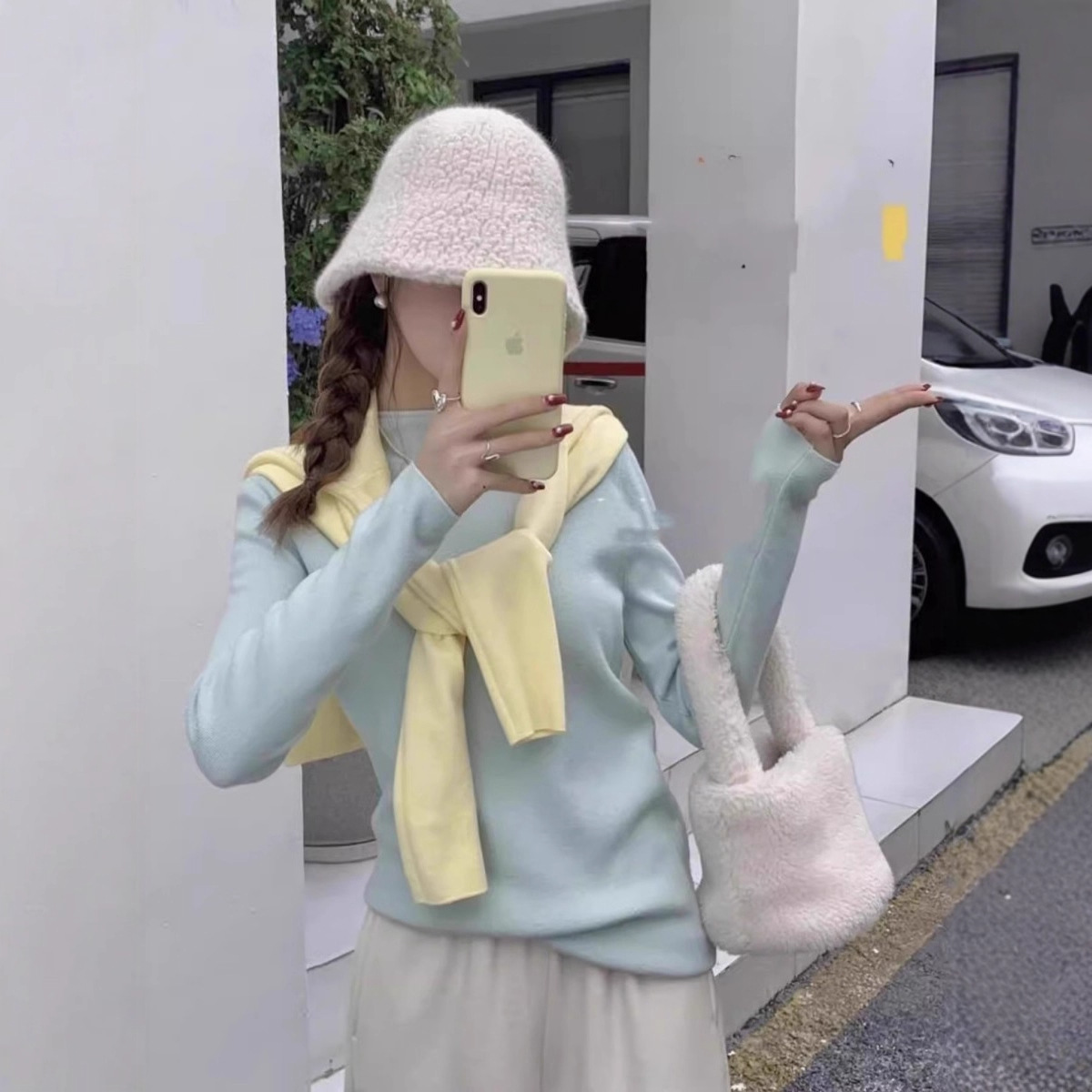 清仓捡漏～专柜撤回多巴胺针织毛衣女小立领软糯内搭打底衫上衣