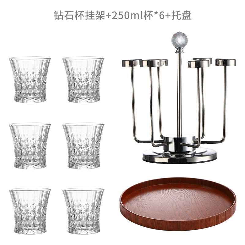 Vasos de agua c (6 en stock) + soporte de Copa giratoria + bandeja