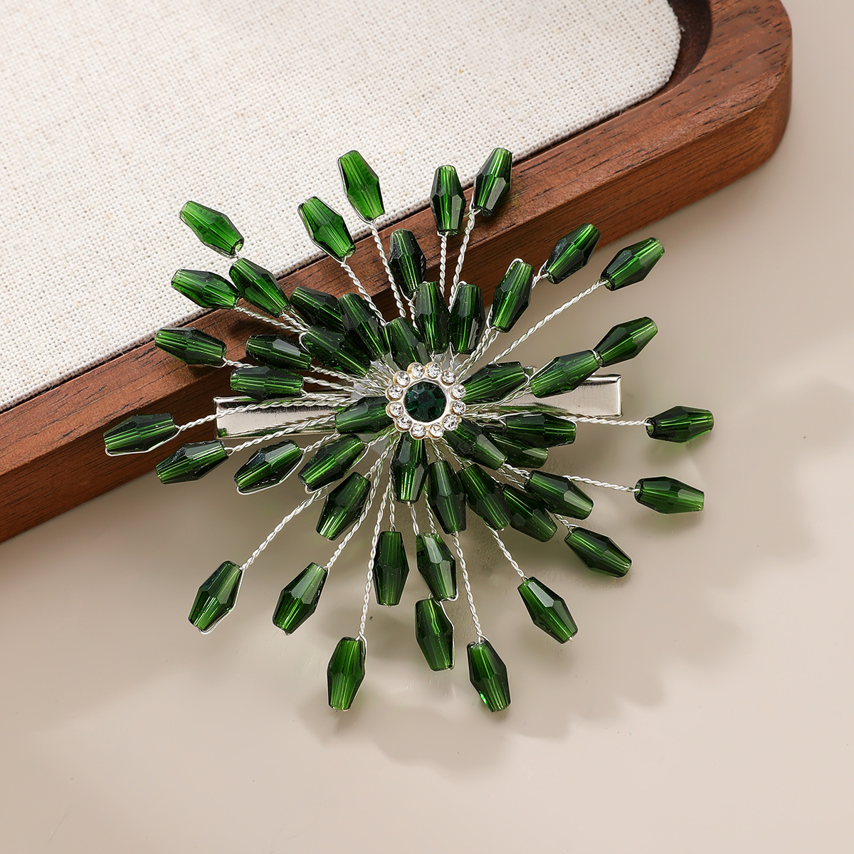 13g Weight Hair Clip Hair Accessories Type Artificial Crystal Inlay Material 1 Piece Quantity Casual, Date Occasion Copper Material Flower Pattern All Seasons Season Women's Gender Lady, Modern Style Style Lady Modern Style Women's Flower Copper Artificial Crystal Hair Clip 10