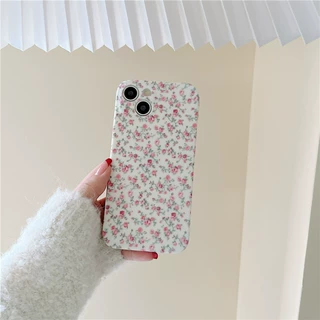 适用苹果14手机壳苹果13白碎花水贴TPU防摔日韩风 iPhone14手机壳