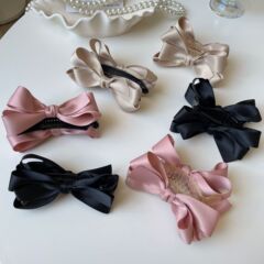 レトロ精致高级感蝶結び髪饰り可爱い団子挟みエレガントヘアクリップ女性后头部バナナ挟み髪饰り