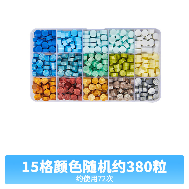 Cera de pintura al fuego, juego completo de sellos de pintura al fuego, octogonal, transparente, colorido, bolsa de colores mezclados, cera, venta al por mayor barata