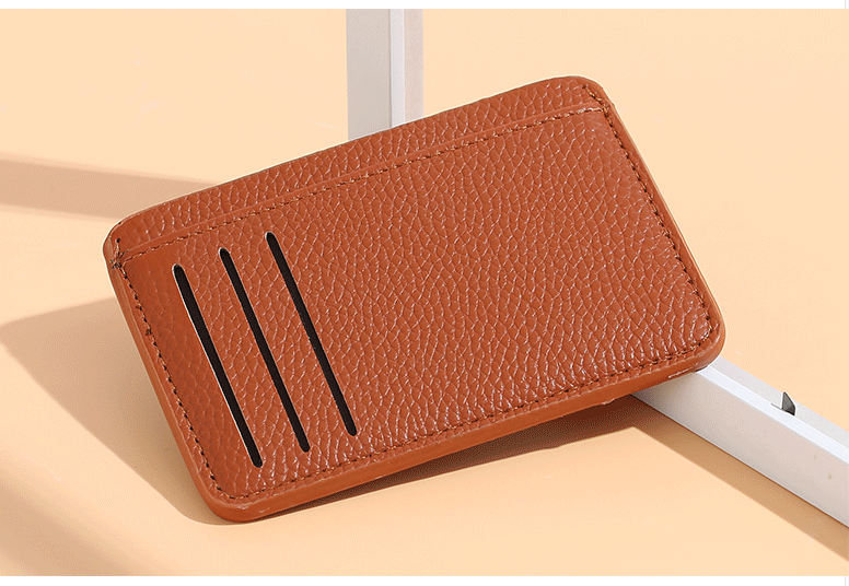 Unisex Solid Color Pu Leather Open Card Holders display picture 3
